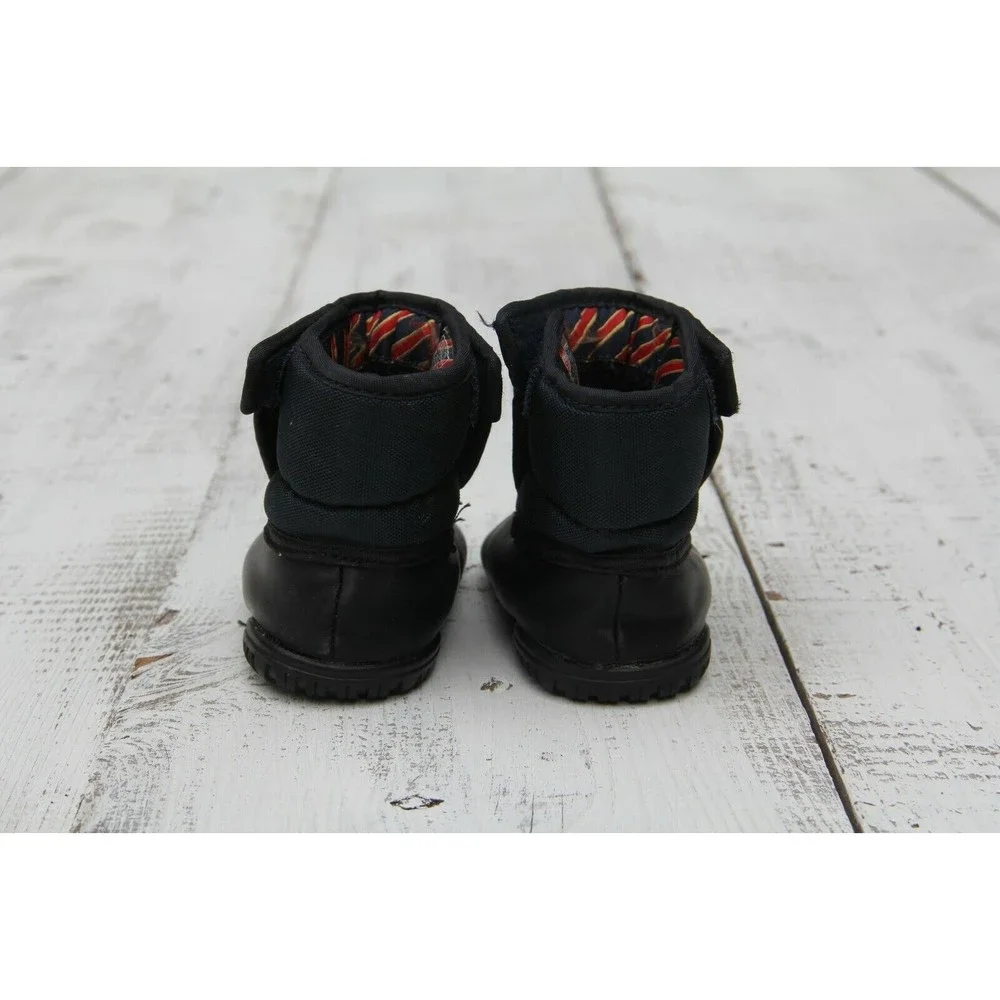 Polo by Ralph Lauren Black Kids Booties with Yellow Polo Logo